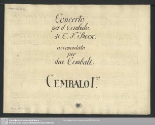 Concertos. Arr - Mus.3715-O-1 : cemb (2) - B|b