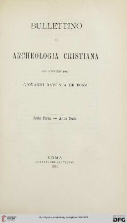 3.Ser.6: Bullettino di archeologia cristiana