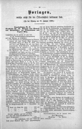 Vorlagen welche nicht für die Oeffentlichkeit bestimmt sind. No. 3. (11-48), 31. Januar 1906