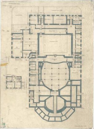 Fischer, Theodor; Heilbronn; Stadt-Theater - Grundriss UG
