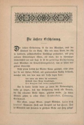 Die äußere Erscheinung.