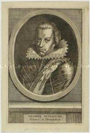 Brustbildnis des Georg Wilhelm Kurfürst von Brandenburg in ovalem Rahmen