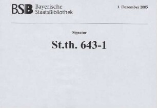 Wallensteins Lager. | Musik | von | Destouches. | Partitur. : [Titelbl. von 1] ; [Historisches Aufführungsmaterial der Bayerischen Staatsoper], 1. Partitur