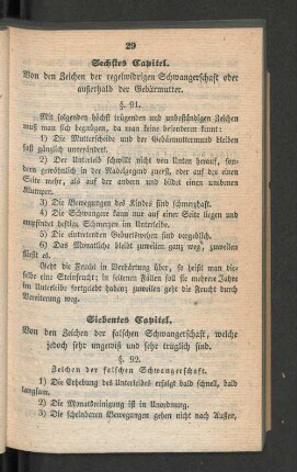 Sechstes Capitel. Von den Zeichen der regelwidrigen Schwangerschaft ...
