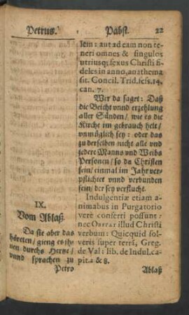 IX. Vom Ablaß