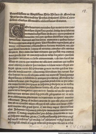 Consolatoria epistola in obitu ... Johannis Hispanie principis ad Catholicos Regem & Reginam Regẽ & Reginã eius parentes