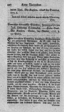 Vermischte chirurgische Schriften. Bd.1.