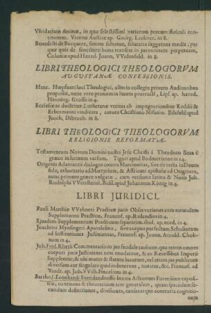 Libri Theologici Theologorum Religionis Reformatae.