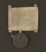 1444.10.01. Bürgermeister und Rat der Stadt Lemgo verkaufen für 100 rh. Gulden eine Rente von jährlich 5 Gulden an den Lemgoer Bürger Gossalke Schonenberge aus dem gemeinen Stadtbeutel und den städtischen Renten, die zu den 600 Gulden zu Stenforde hinzukommen. Rückkauf für 100 rh. Gulden.