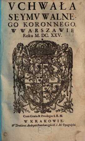 Uchwała Seymu Walnego Koronnego W Warszawie Roku MDCXXV