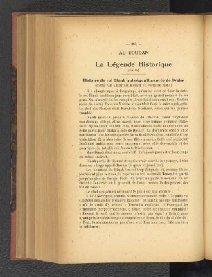 Au Soudan. La Lègende Historique.