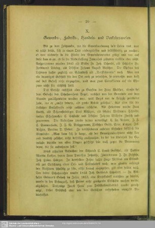 X. Gewerbs-, Fabriks-, Handels- und Verkehrswesen