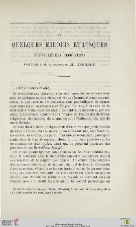 N.S. 14.1866: De quelques miroirs étrusques nouvellement découverts : lettre à M. le professeur Ed. Gerhard