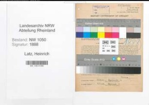 Entnazifizierung Heinrich Latz , geb. 26.08.1880 (Schneider)