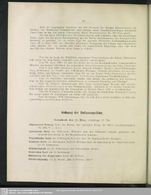 Ordnung der Entlassungsfeier