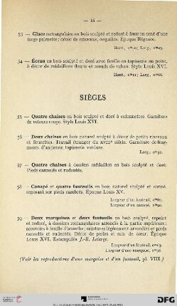 Sièges (Nr. 55-59)