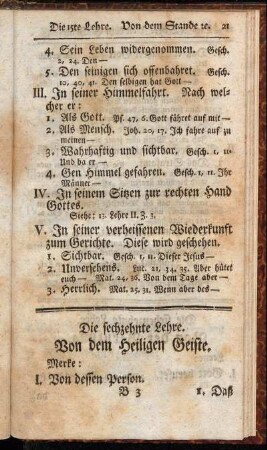 Die sechzehnte Lehre. Von dem Heiligen Geiste.