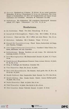 Metallarbeiten (Nr. 34-52)