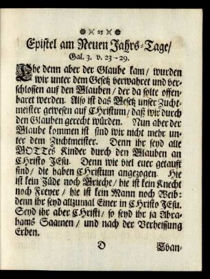 Epistel am Neuen Jahrs-Tage ...