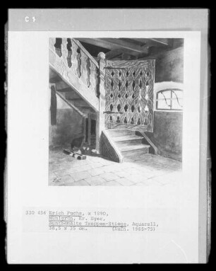 Buntbemalte Treppen-Stiege (Mühlgrün, Kreis Eger)