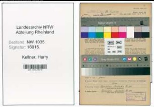 Entnazifizierung Harry Kellner , geb. 10.11.1902 (Steiger)