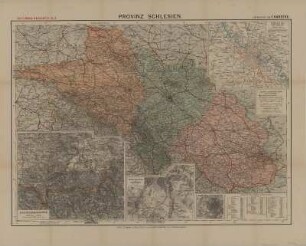 Karte von Schlesien, 1:150 000, Lithographie, um 1910 : Provinz Schlesien / entworfen von F. Handtke. - 1:150 000. - Glogau : Flemming , [um 1910]. - 1 Kt. : mehrfarb. ; 77 x 57 cm, gef. (Carl Flemmings General-Karten ; 36)