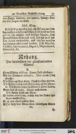 Anhang: Der Unterschied der gleichlautenden Woerter