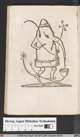 Rabelais, Les Songes Drolatiques de Pantagruel, LXXXVIII [Fabelwesen mit rüsselartiger Nase]