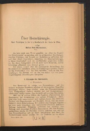 Über Herzchirurgie