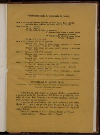 Pubblicazioni della R. Accademia dei Lincei.