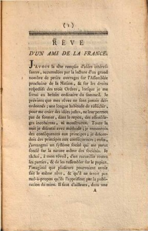 Rève dùn ami de la France