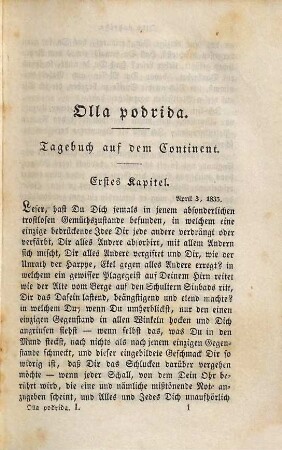 Olla podrida oder Kleinere gesammelte Schriften : In zwei Theilen, 1. Olla podrida oder Kleinere gesammelte Schriften : In zwei Theilen