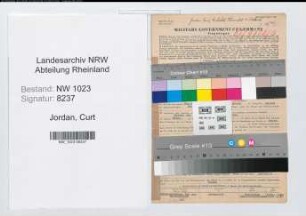 Entnazifizierung Curt Jordan , geb. 12.02.1892 (freischaffender Architekt)