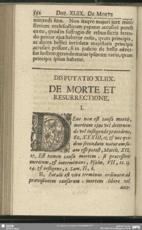 Disputatio XLIIX. De Morte Et Resurrectione
