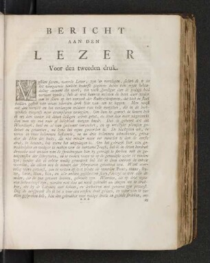 Bericht aan den Lezer Voor den tweeden druk.