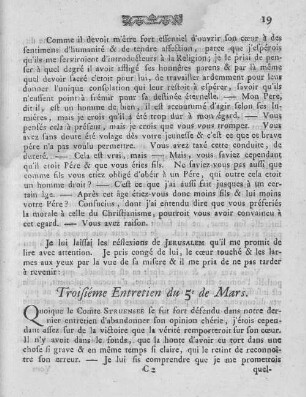 Troisiéme Entretien du 5e de Mars.