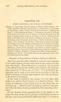 Chapter VII. Death, mourning, and burial - continued