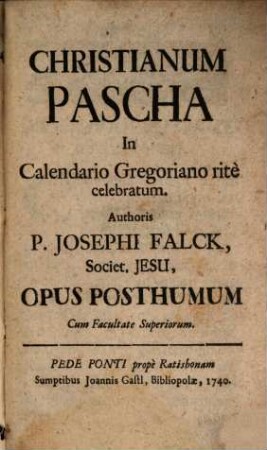 Cristianum Pascha in Calendario Grgoriano rite Celebratum