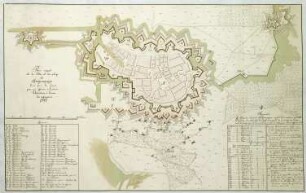 WHK 23 Österreichischer Sukzessionskrieg 1740-1748 bis zum Aachener Frieden: Plan der Stadt und der Belagerung von Bergen op Zoom, 14. Juli 1747