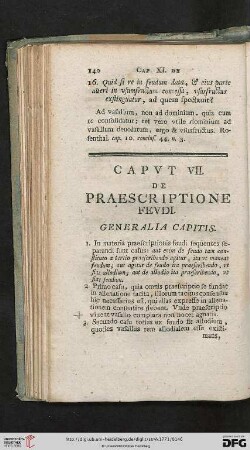 Caput XI: De praescriptione feudi