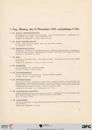 1. Tag: Montag, den 11. November 1912, nachmittags 4 Uhr (Nr. 181-330)