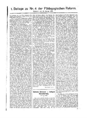 [Zur kommenden Gehaltsregulierung] : [Fortsetzung aus dem Hauptblatt] ; 1. Beilage zu Nr. 4 der Pädagogischen Reform