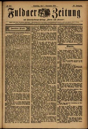 Zweite Ausgabe vom Samstag, den 07. November 1896.