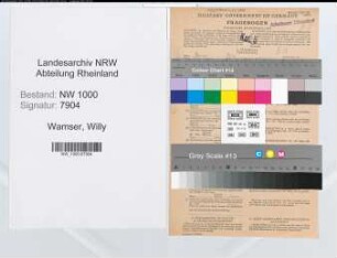 Entnazifizierung Willy Wamser, geb. 06.07.1903 (Ingenieur)