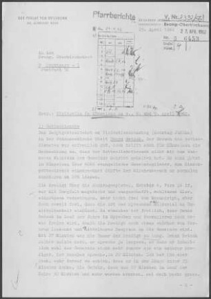 Künzelsau mit Gaisbach, Garnberg, Künsbach, Morsbach, Scheurachshof, Amrichshausen und Nagelsberg: Visitationsbericht mit Pfarrbericht 1962