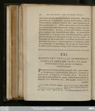 XXI. Exemplum I. Usualis Interpretationis De Debitore Facti, Per Praestantionem Eius, Quod Interest, Liberando.