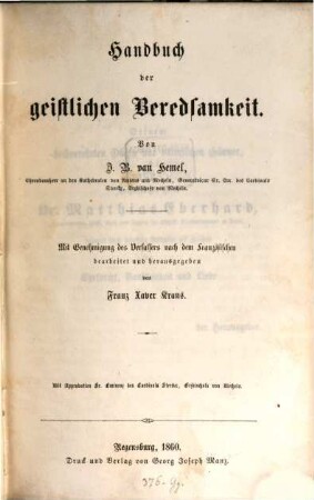 Handbuch der geistlichen Beredsamkeit
