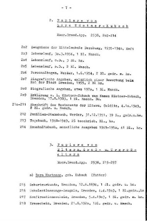 3. Papiere von Eltern, Groß- und Urgroßeltern