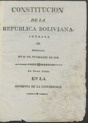 Constitución de la República Boliviana