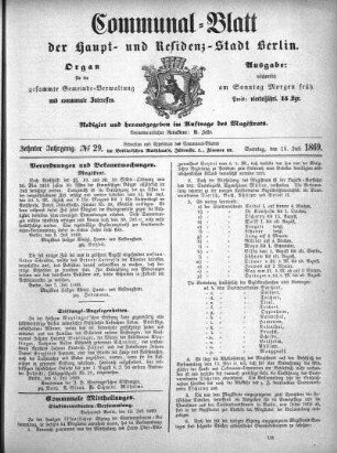 1869,29: No. 29, 18. Juli 1869